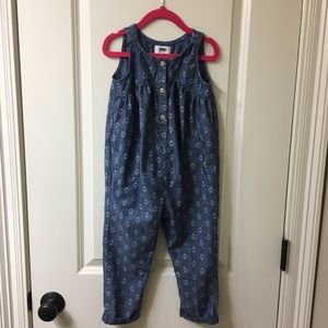Girls denim patterned jumpsuit